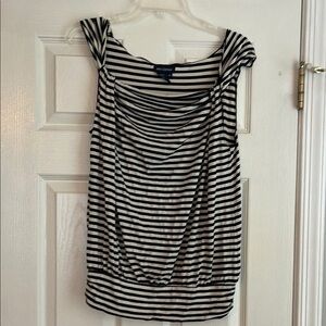 Max Edition Black and White Striped Blouse